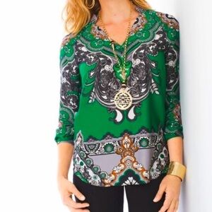 Green Paisley Women's Top